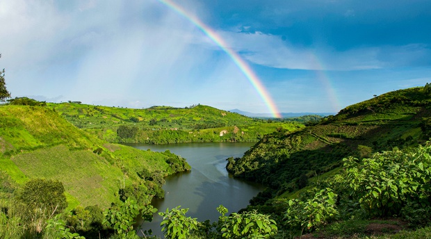 Lake Bunyonyi scenic rainbow